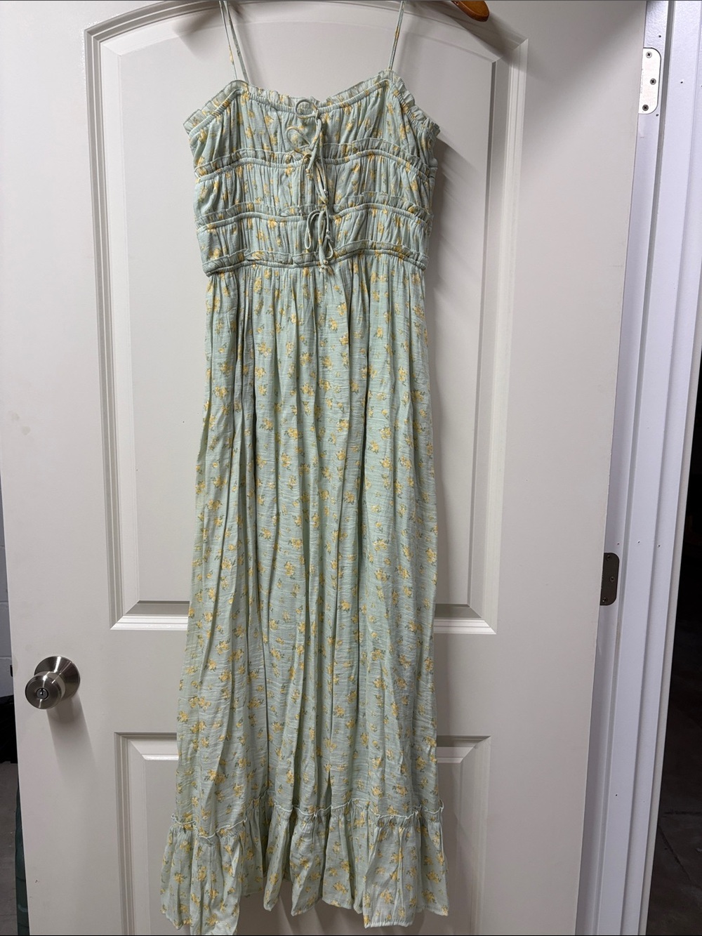 Jessica Simpson Mint Green & Yellow Floral Maxi Dress